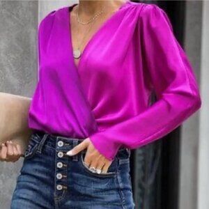 NWT New Strut & Bolt Two-Tone Bodysuit Dark Light Purple Size M